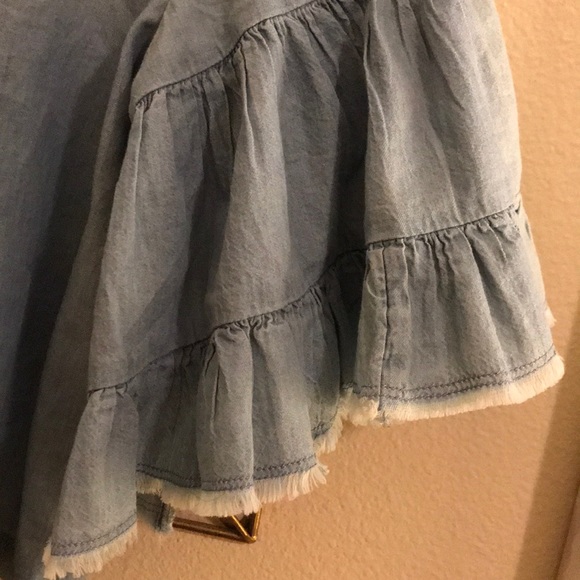 Denim Ruffle Top - Picture 3 of 9